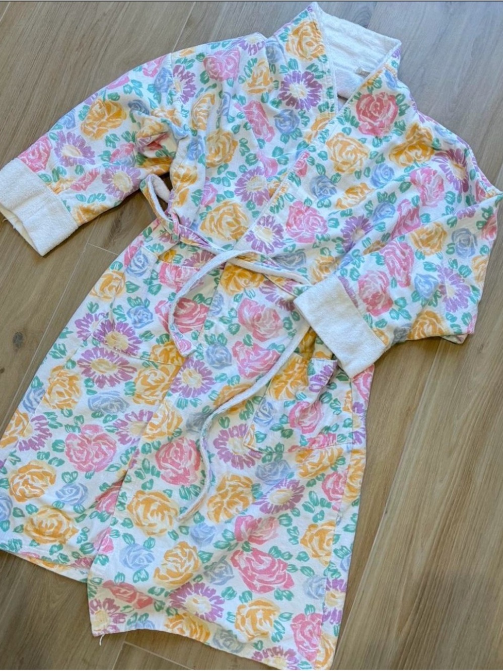 Vintage Victoria secret 80s floral terry cloth robe